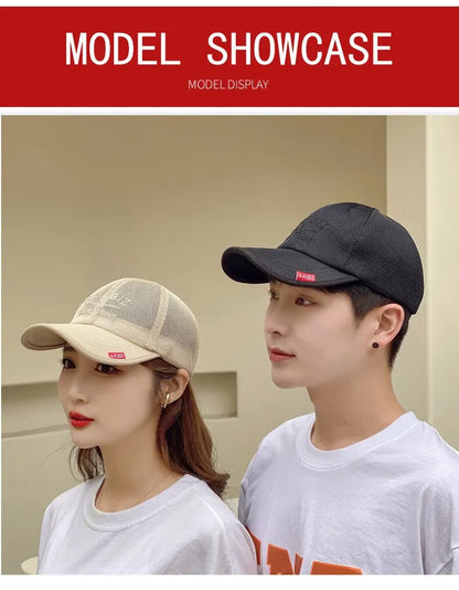 Summer Hats For Men And Women Mesh Baseball Caps Fashion Embroidered Visor Hat Outdoor Embroidered Letter Sun Protection Hat
