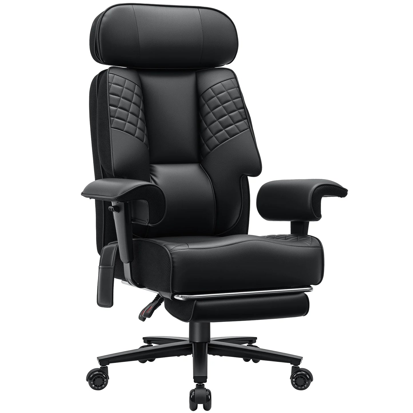 Executive Office Chair with Foot Rest and Waist Lumbar Support, Ergonomic Gaming Chair with Adjustable Height Headrest for Home