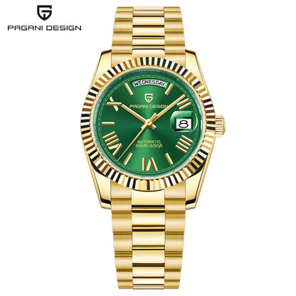 PAGANI DESIGN Men's Watches Green Luxury Automatic Watch For Men ST16 Mechanical Wristwatch Men For 2025 New Stainless Steel