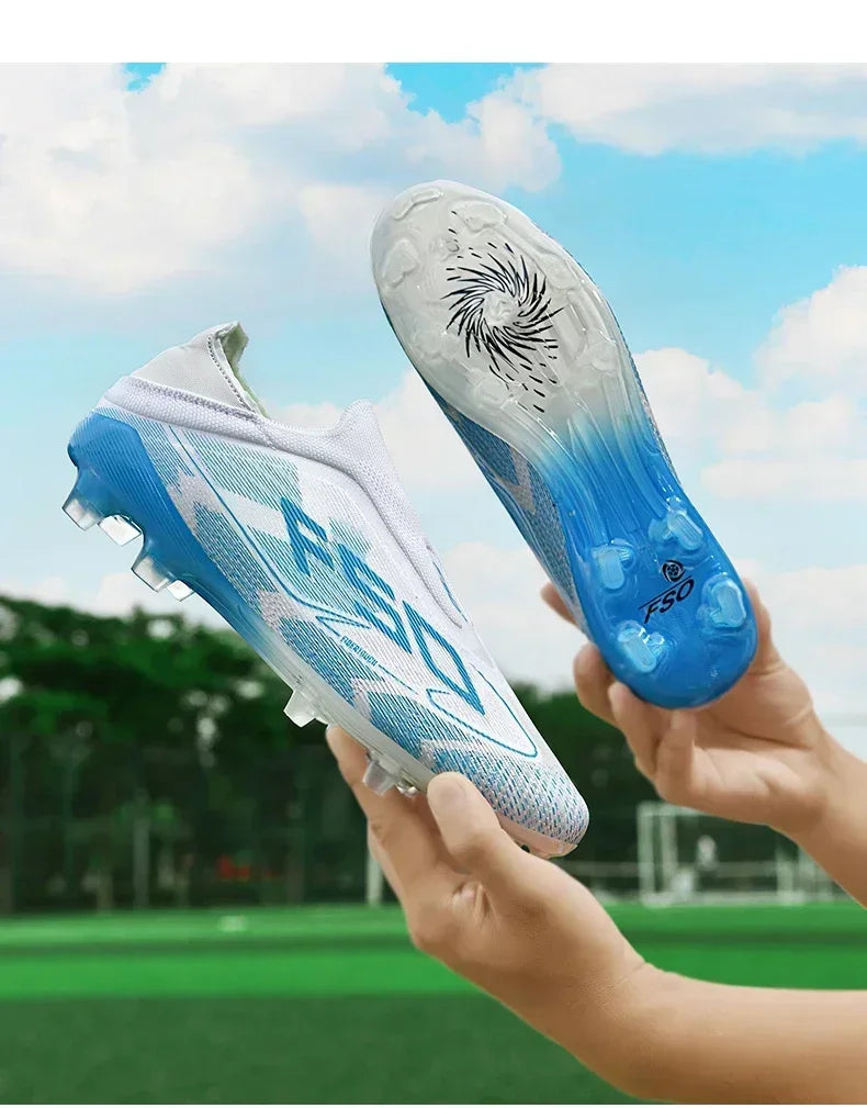 Nouvelles chaussures de football pour hommes, crampons mi-montants de haute qualité, légères, antidérapantes, pour l'extérieur et l'entraînement sur gazon, modèle très vendu