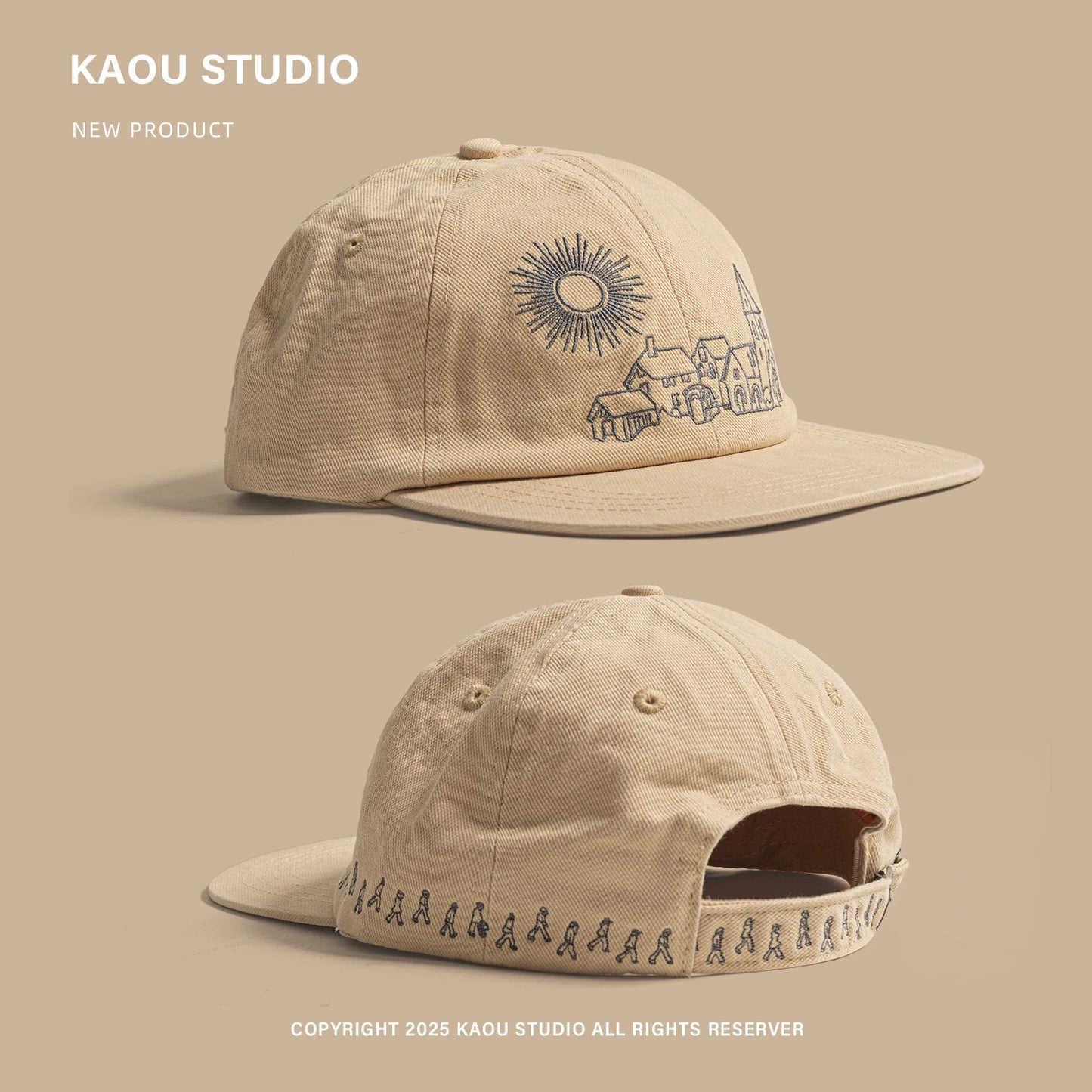 Heavy Embroidery Flat Brim Baseball Cap Niche Unisex Hip Hop Duckbill Cap Fashion Versatile