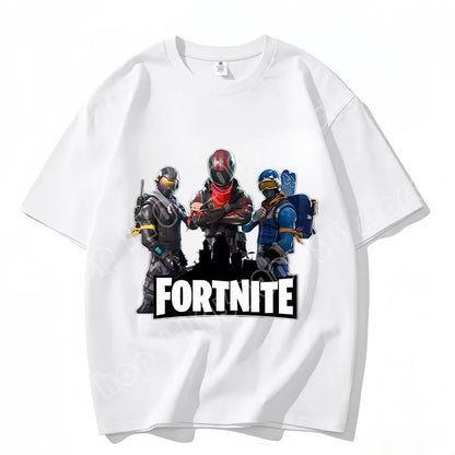 Fortnite Crew Neck T Shirt Unisex Adult Game Dance Fashion New Pure Cotton Short Sleeve Tops Perfect for Casual Wear Vacations