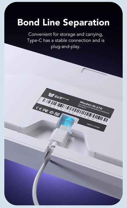 Teclado Gaming Mecânico com Fio de 108 Teclas e Retroiluminação RGB | Chip Gaming | Baixa Latência | Anti-Ghosting | para Jogadores de PC Win/Mac
