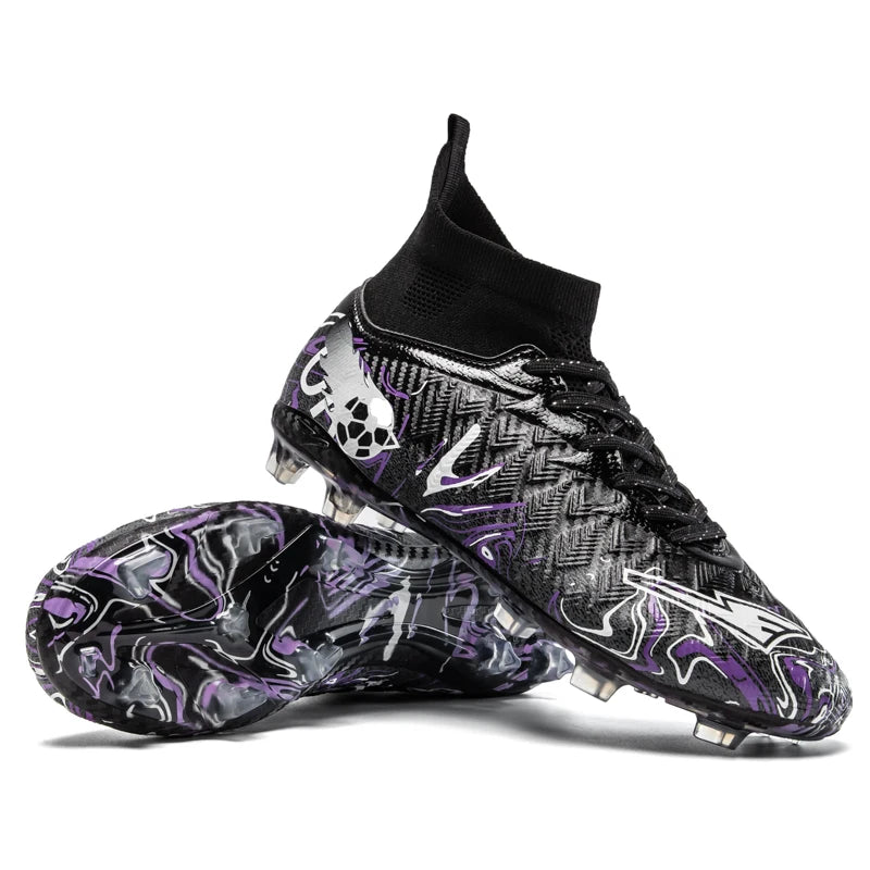 Chaussures de Football pour hommes et femmes, chaussures d'extérieur AG/FG, bottes de Football respirantes, ultralégères, antidérapantes, chaussures d'entraînement de Futsal