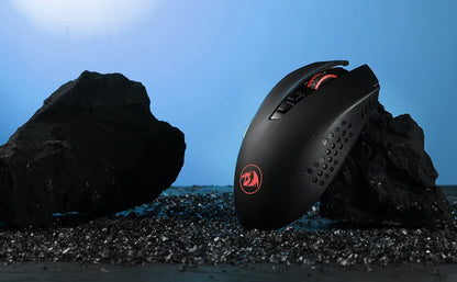 Ratón gaming inalámbrico Redragon M656 Gainer, 4000 DPI, ratón gamer inalámbrico 2.4Ghz con 5 niveles de DPI, 7 botones macro, retroiluminación LED roja