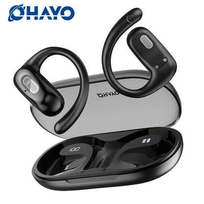 Écouteurs sans fil OHAYO Open Ear Bluetooth 5.4 pour le sport, autonomie de 40 heures, écouteurs intra-auriculaires avec microphone, résistance à la transpiration IPX6