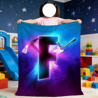 F-Fortnite Logo Game Decke – weiche Kuscheldecke für Picknick, Bett, Sofa, Zuhause und Schlafzimmer, gemütlich warm und komfortabel