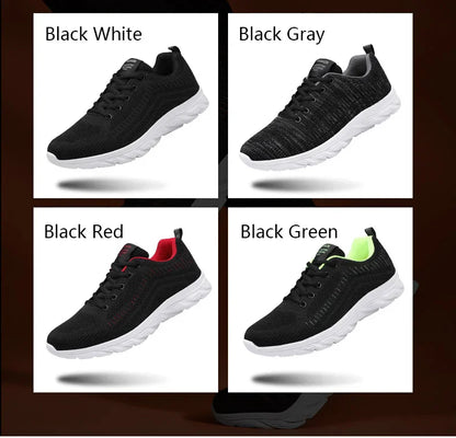 Zapatillas deportivas para hombre para correr y hacer jogging, sneakers casuales de exterior con cordones, malla transpirable ligera, para tenis y caminar al aire libre, tallas 39-46