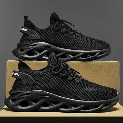 Men Casual Sport Shoes Breathable Lightweight Sneakers Outdoor Mesh Black Running Shoes Athletic Jogging Tennis Walking Shoes