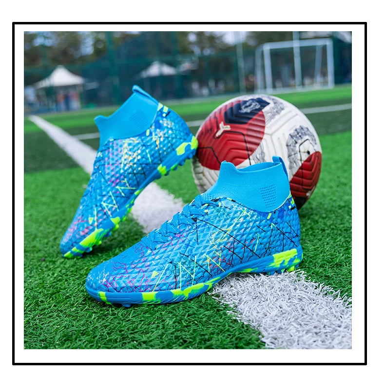 Nouvelles chaussures de football pour hommes, crampons pour terrain extérieur, baskets montantes très vendues pour intérieur, chaussures de football de haute qualité, chaussures de futsal antidérapantes