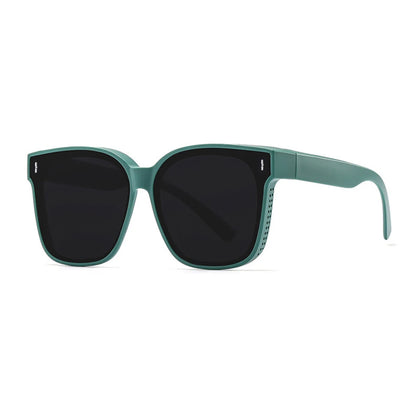 KLASSNUM Transfer Sunglasses Ladies Fit Over Sun Glasses Men Oversize Square Wrap Around Glasses for Prescription Myopia Goggles