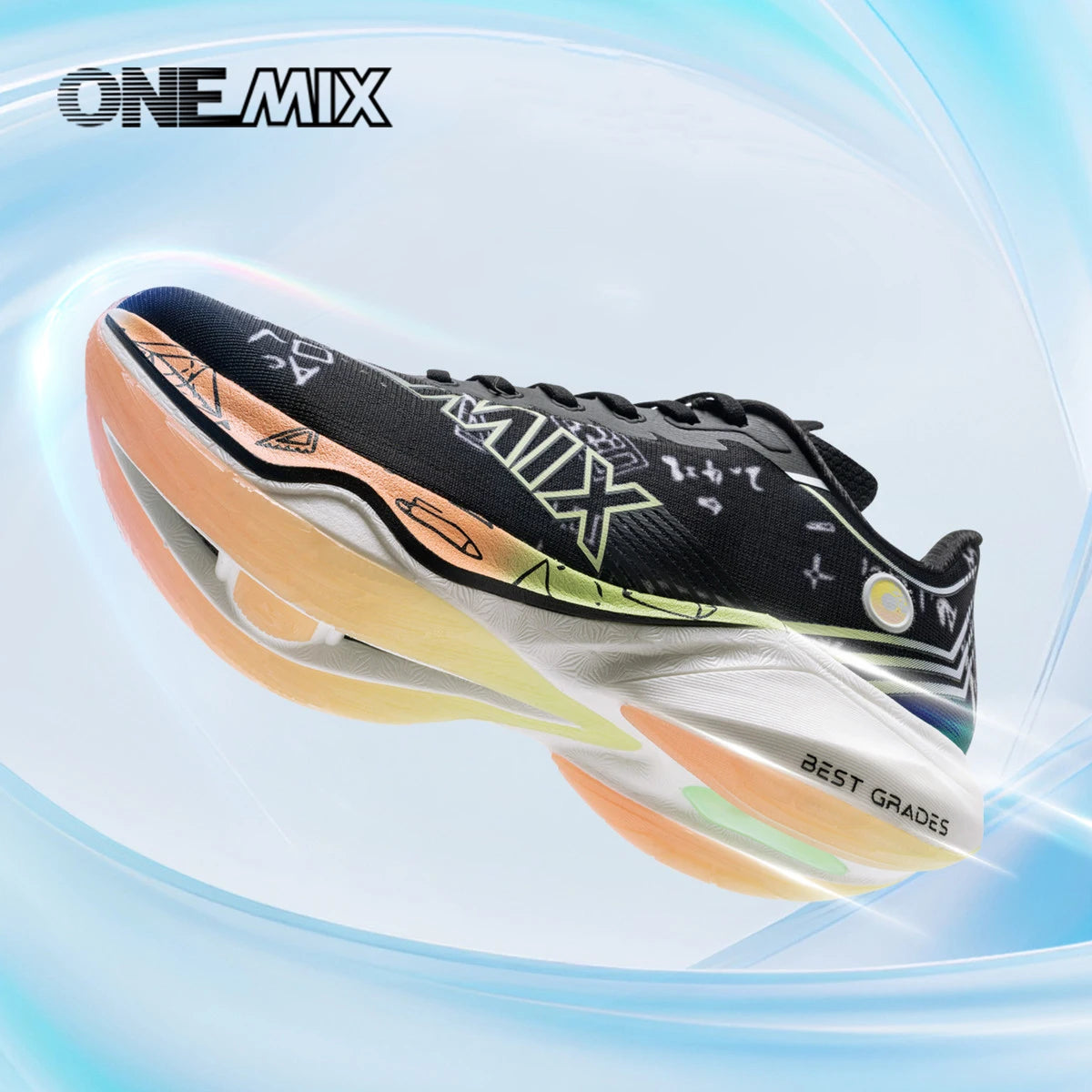 ONEMIX Sapatilhas de Corrida de Maratona em Nylon Carbon Board, Alívio de Impacto, Suporte Estável Profissional, Ressalto Ultraligeiro