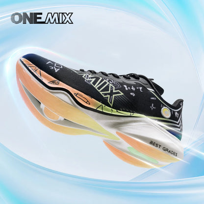 ONEMIX Sapatilhas de Corrida de Maratona em Nylon Carbon Board, Alívio de Impacto, Suporte Estável Profissional, Ressalto Ultraligeiro