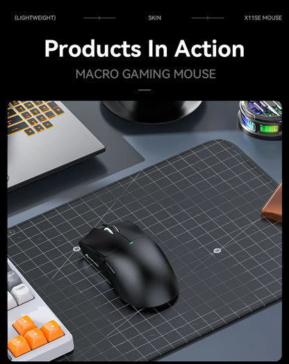 ATTACK SHARK X11SE kabellose Gaming-Maus, Tri-Mode, 63g Superlight mit PAW3311-Sensor, 22000 DPI, 300mAh Akku, Dual Driver