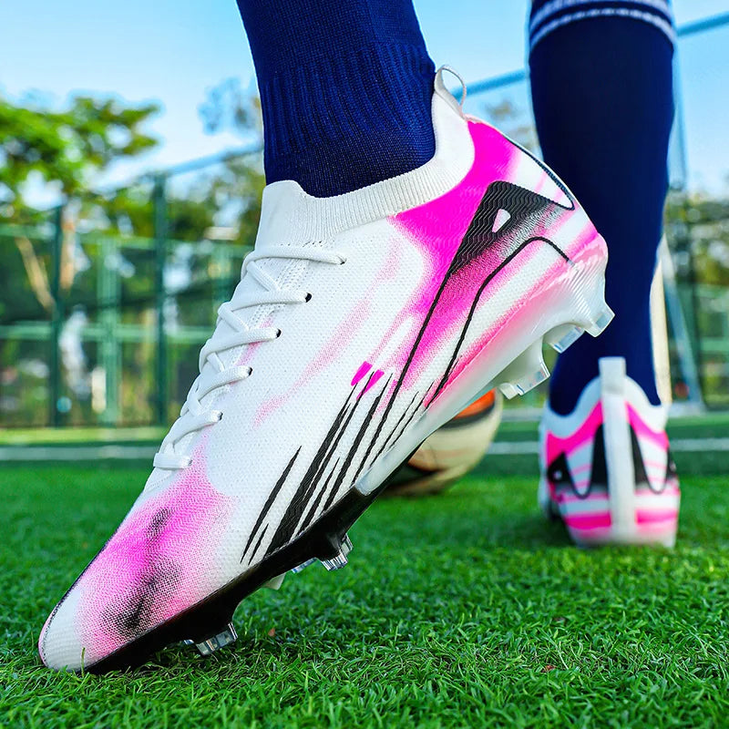 Chaussures de Football professionnelles à fond FG pour hommes, chaussures d'entraînement confortables et durables pour adultes, chaussures de Football à lacets pour adolescents