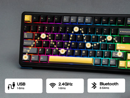 Teclado Mecânico Sem Fios EPOMAKER X AULA EA75 MAX 75% Layout ANSI US Hot-Swap Gasket com Fios/BT/2.4GHz com Ecrã e Botão Rotativo