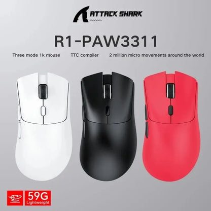 ATTACK SHARK R1 Bluetooth Mouse-Viral Mouse Reviewed by Influencers, Brand-direct authentic,PAW3311 sensor with 1K Hz for Gaming