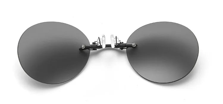 New Round Rimless Sunglasses Men Matrix Morpheus Men's Classic Clamp Nose Glasses  Mini Frameless Brand Design Glasses UV400