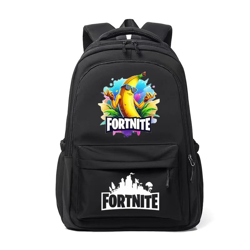 Mochila Fortnite para Crianças, Portátil e de Grande Capacidade, Mala Escolar de Estudante com Estampado Cartoon e Alças de Ombro, Material Escolar para Rapazes, Presente
