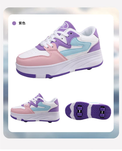 Children's Outdoor Sports Roller Skates Shoes Single Row Wheel kids Sliding Shoes four-Wheel for boys and grils