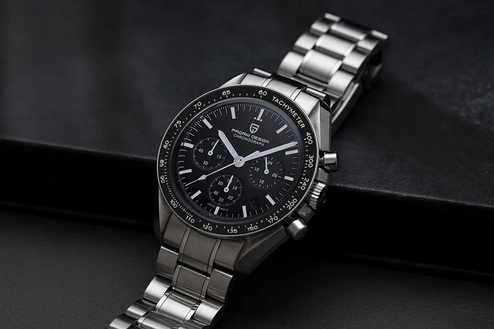 PAGANI DESIGN Moon Uhr – Luxuriöser Quarz-Chronograph für Herren, sportlicher Stil, Saphirglas mit Antireflexbeschichtung, leuchtende Anzeige