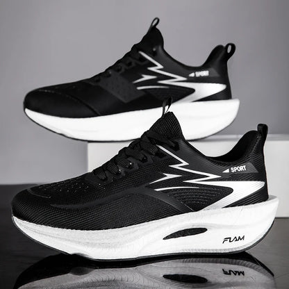 Scarpe sportive da running Marathon da uomo, con piastra in carbonio, cuscino d’aria, traspiranti e leggere, sneakers atletiche da donna comode e antiscivolo