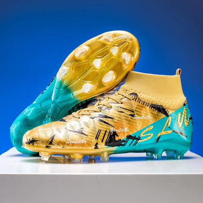 Chaussures de football professionnelles pour hommes/femmes, crampons antidérapants FG, bottes de football respirantes, chaussures d'entraînement à tige haute