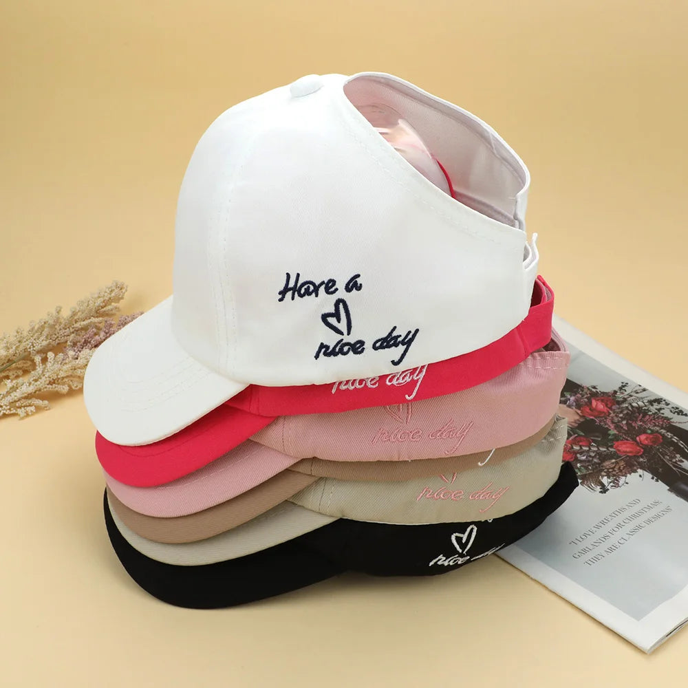 Fashion Kids Baseball Caps for Boys Girls Sun Hat Hollow High Ponytail Caps Children Sunshade Baseball Caps for age 4-12 Years