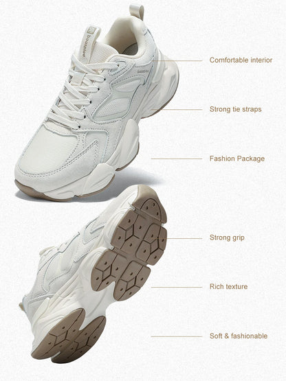 Baasploa Women's Walking Shoes Lightweight Mesh Breathable Sport Shoes Comfortable Soft Leather Casual Sneakers