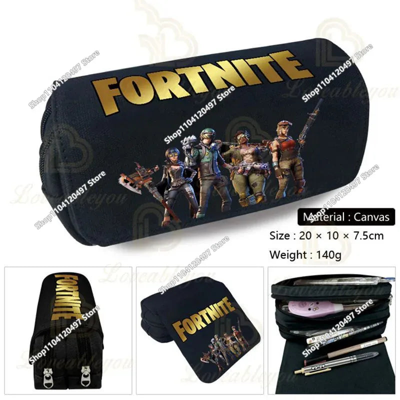 Estuche escolar Fortnite Victory Royale para niños y niñas, estuche para lápices de gran capacidad con Peely, Llama y héroes, caja para bolígrafos infantil, bolsa para niños y adolescentes