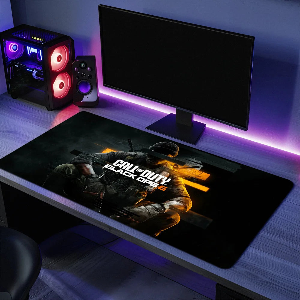 COD Call Of Duty Black Ops 6 Ghost For PC Large MousePads Desk Gaming Mouse Pad Stitched Edges Non-Slip Rubber Base Extended