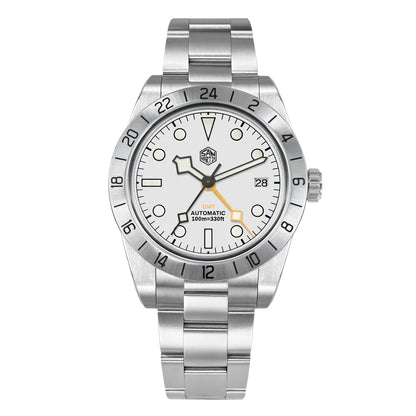 San Martin Neue 39mm NH34 BB GMT Automatikuhr, mechanische Sportuhr, Saphirglas, Leuchtanzeige, wasserdicht bis 100m, für Herren, Relogio SN0054