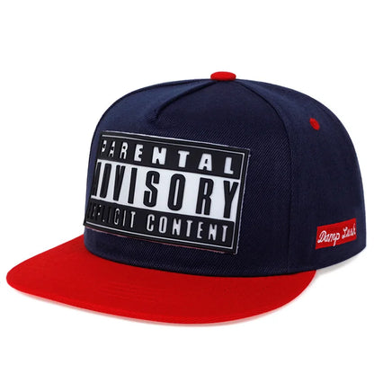 Flat Bill Visor Trendy Patch Snapback Hat Hip Hop Color Block Baseball Cap Unisex Lightweight Sunscreen Dad Hats For Women Men
