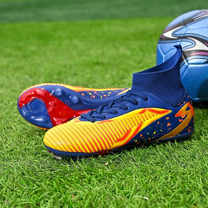 Chaussures de football pour hommes, crampons longs FG / crampons courts TF, antidérapantes, pour terrain naturel et synthétique, entraînement