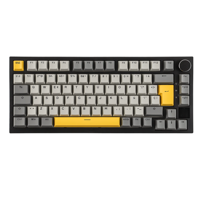 Teclado mecânico ISO-ES EPOMAKER X AJAZZ AK820 PRO 75% com layout espanhol, com fios/2.4GHz/BT, ecrã e botão rotativo para PC/Mac