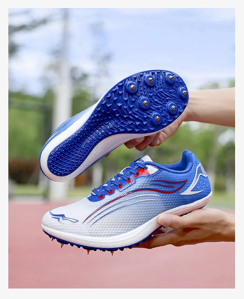 High Quality Men Women Track and Field Shoes Youth Anti-Slip Sneakers Outdoor Professional Jumping Running Shoes Student Trainers