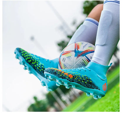 1 paire de chaussures de football pour hommes, résistantes à l'usure, antidérapantes, avec crampons longs et courts, idéales pour les matchs sur gazon extérieur, pour étudiants et adultes