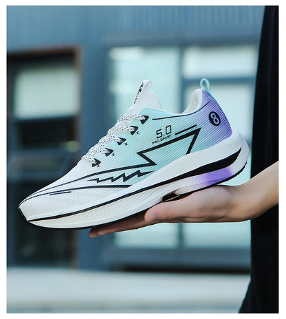 Brand Men's Carbon Plate Running Shoes Soft Cushion Shock Absorbing Sports Shoes Unisex Sneakers Light Anti-Slip Training Shoes