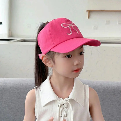 Fashion Kids Baseball Caps for Boys Girls Sun Hat Hollow High Ponytail Caps Children Sunshade Baseball Caps for age 4-12 Years