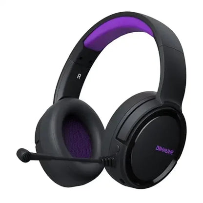Casque de jeu sans fil BINNUNE avec micro, léger, circum-auriculaire, faible latence, Bluetooth, micro à réduction de bruit