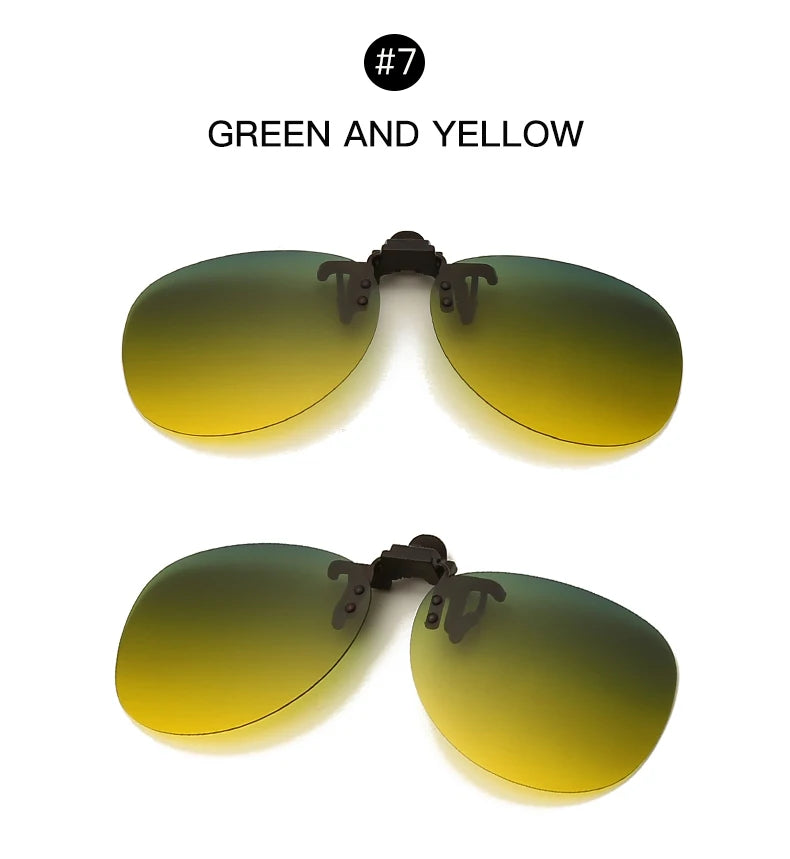 Pilot Polarized Sunglasses Clips Glasses Clip Driving Night Vision Eyeglasses UV400 Outdoor Shades Definition Sun Glasses Clips