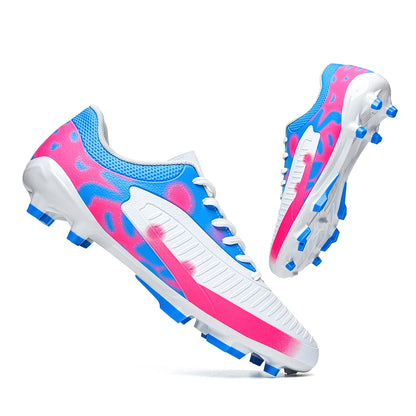 Chaussures de football à tige haute AG FG, respirantes, en PU et mesh, avec crampons TPU complets, antidérapantes, pour protéger la cheville lors des compétitions sur herbe intense.