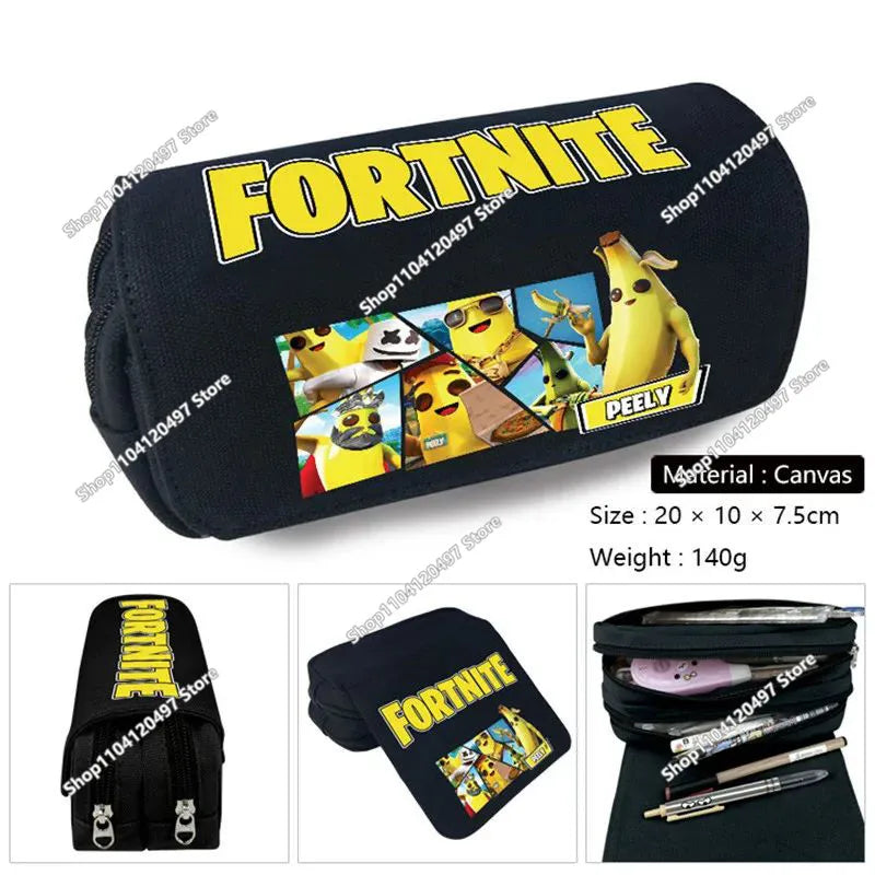 Estojo escolar de grande capacidade Victory Royale Fortnited Peely Llama Hero para meninos e meninas, crianças e adolescentes