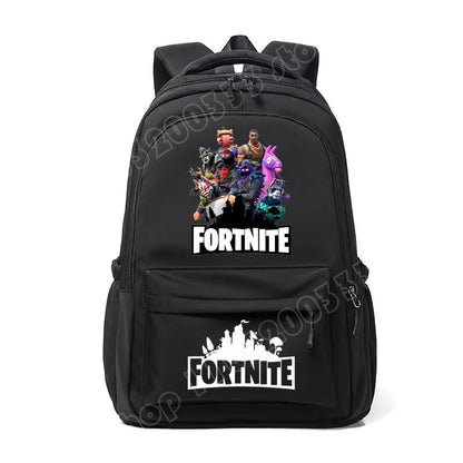 Mochila Fortnite para Crianças, Portátil e de Grande Capacidade, Mala Escolar de Estudante com Estampado Cartoon e Alças de Ombro, Material Escolar para Rapazes, Presente