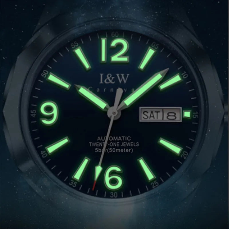 Mechanische Luxusuhr für Herren „Reloj CARNIVAL“ aus Wolfram, Automatikwerk MIYOTA 8205, wasserdicht.