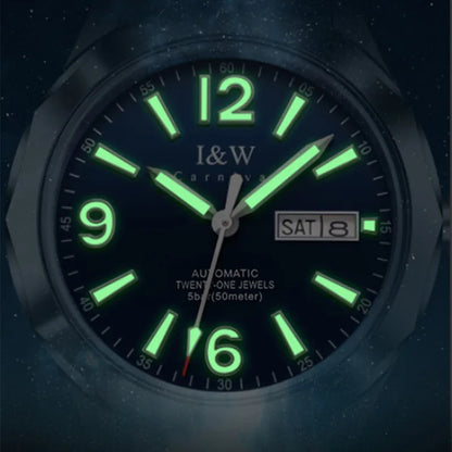 Mechanische Luxusuhr für Herren „Reloj CARNIVAL“ aus Wolfram, Automatikwerk MIYOTA 8205, wasserdicht.