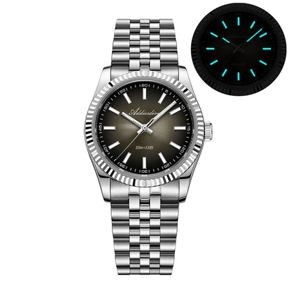 ADDIESDIVE Neue Herrenuhr AD2073, Saphirglas, 36mm, VH31 Sunburst Quarzuhr, 10Bar wasserdichte Taucheruhr, leuchtende Armbanduhr