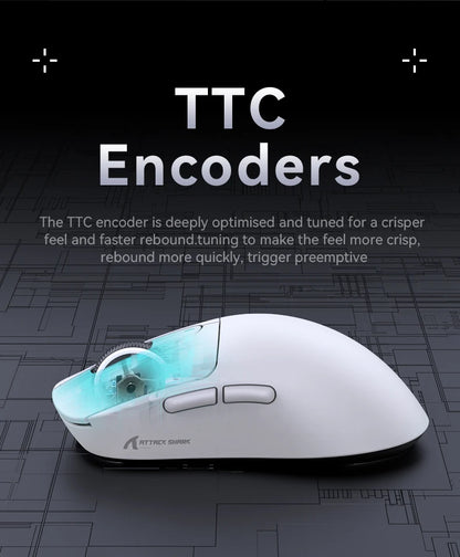 ATTACK SHARK X3 Three-mode Mouse 1K Hz, X3Pro Bluetooth Wireless Mouse 4K Hz Lightweight, PAW3395, 650IPS Mobile Speed
