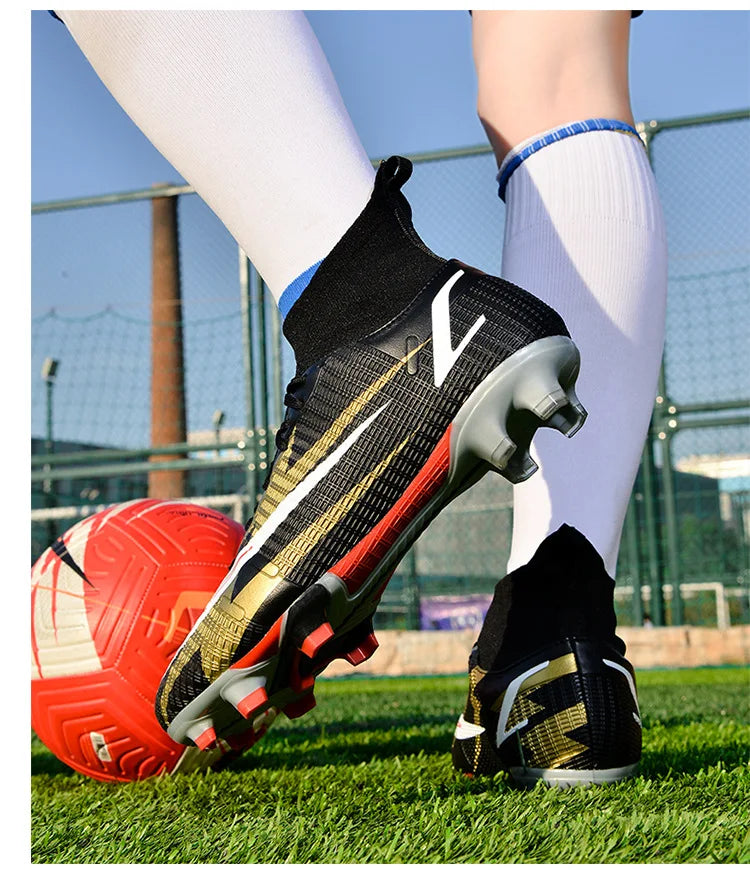 2025 New Long Nail Large Size Football Shoes Teenager Ankle Anti-slip Training Latest Sneakers FG/TF Soccer Shoes