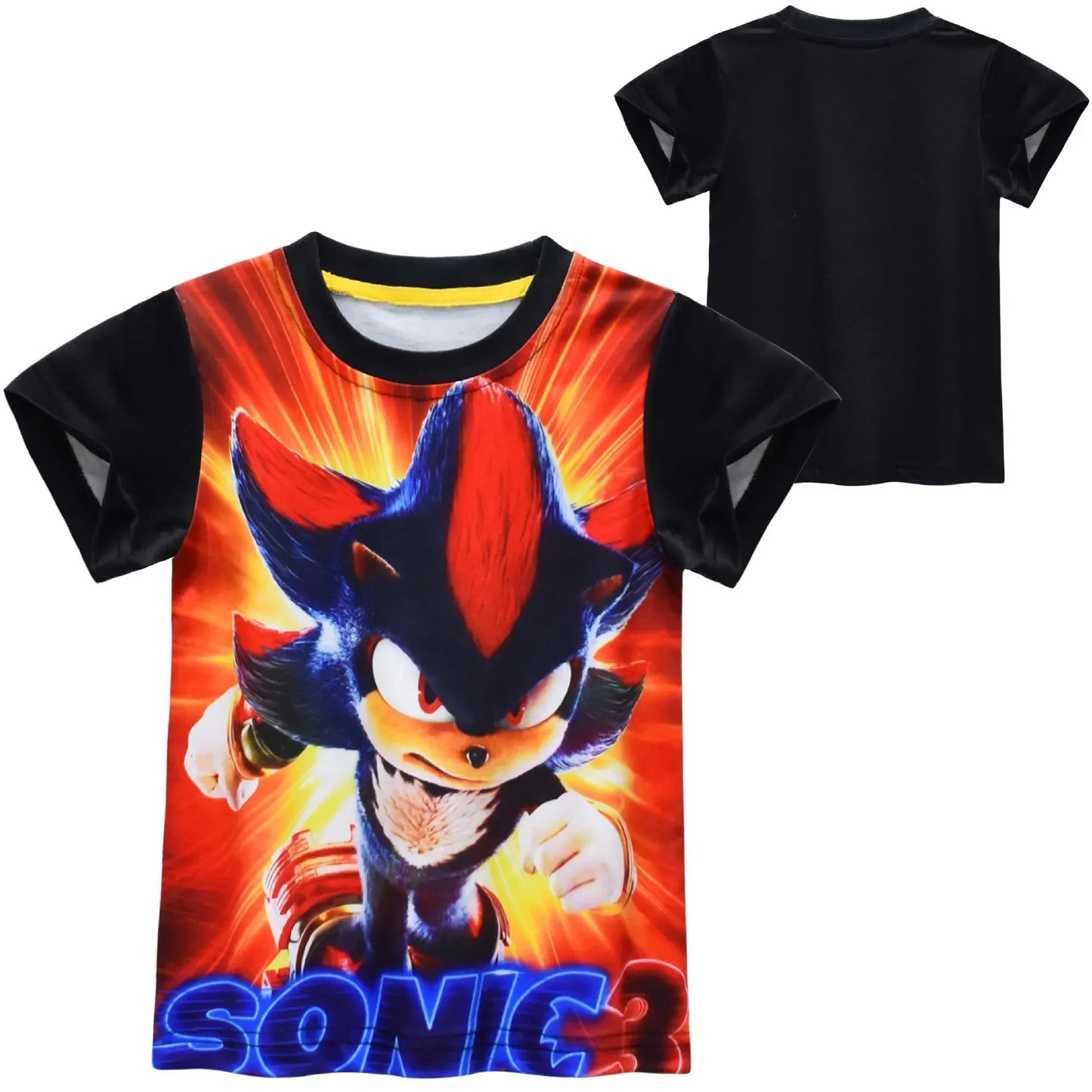 Game Character Super Sonic-Sonic the Hedgehog Medium and Big Kids Summer Dress Casual Short Sleeve T Crew Neck Top Kids Gifts